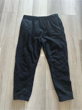 Black Men's Jogger Pants - Comfortable Everyday Sweatpants 100% Cotton size L
